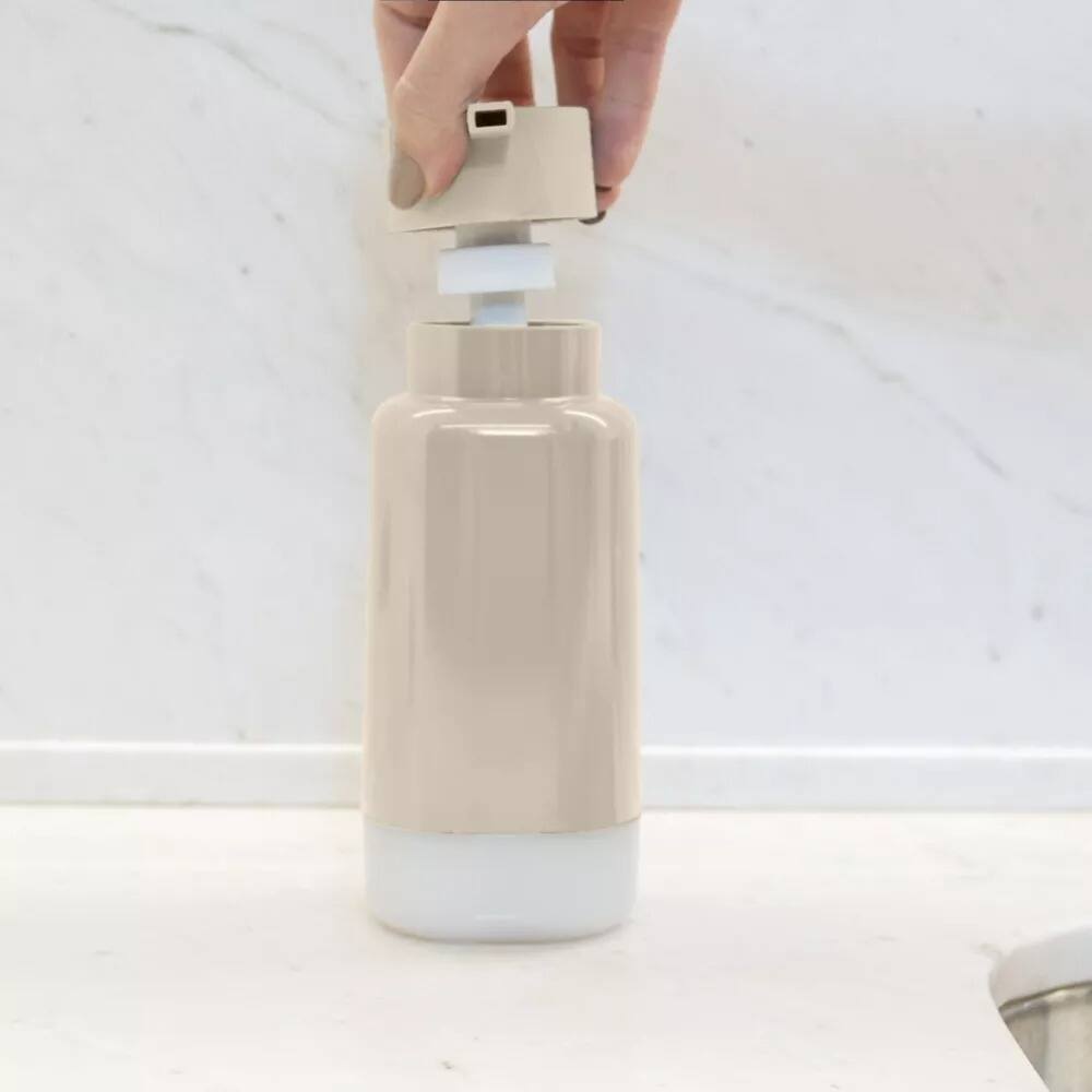 Alt View 1. OU - OU 17oz Dish Soap Dispenser, Kitchen & Bathroom Soap Dispenser, Hand Pump Compatible with Gel Soaps - Beige - Beige.