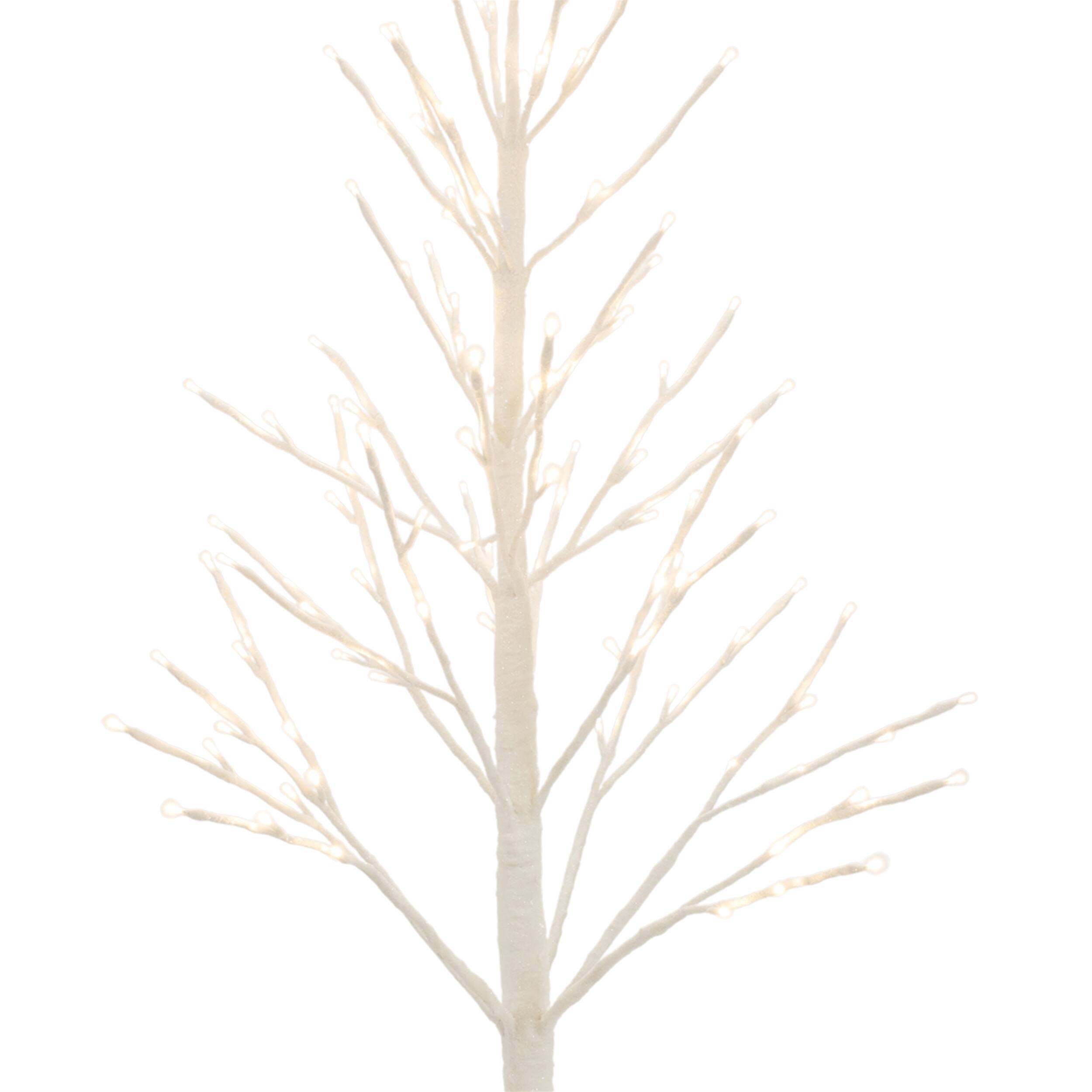 Left. BreeBe - LED Glittered Twig Tree 48"H - White.