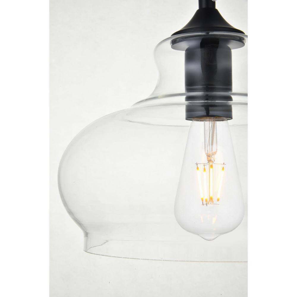 Left. Living District - Destry 1 Light Black Pendant With Clear Glass - Black And Clear.