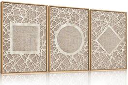 Fabibe - 24"x36"x3 Natural Flower Scenery Wall Art Transform the atmosphere of your home with - Neutral Geometry Wall Art 24"L x 36"W