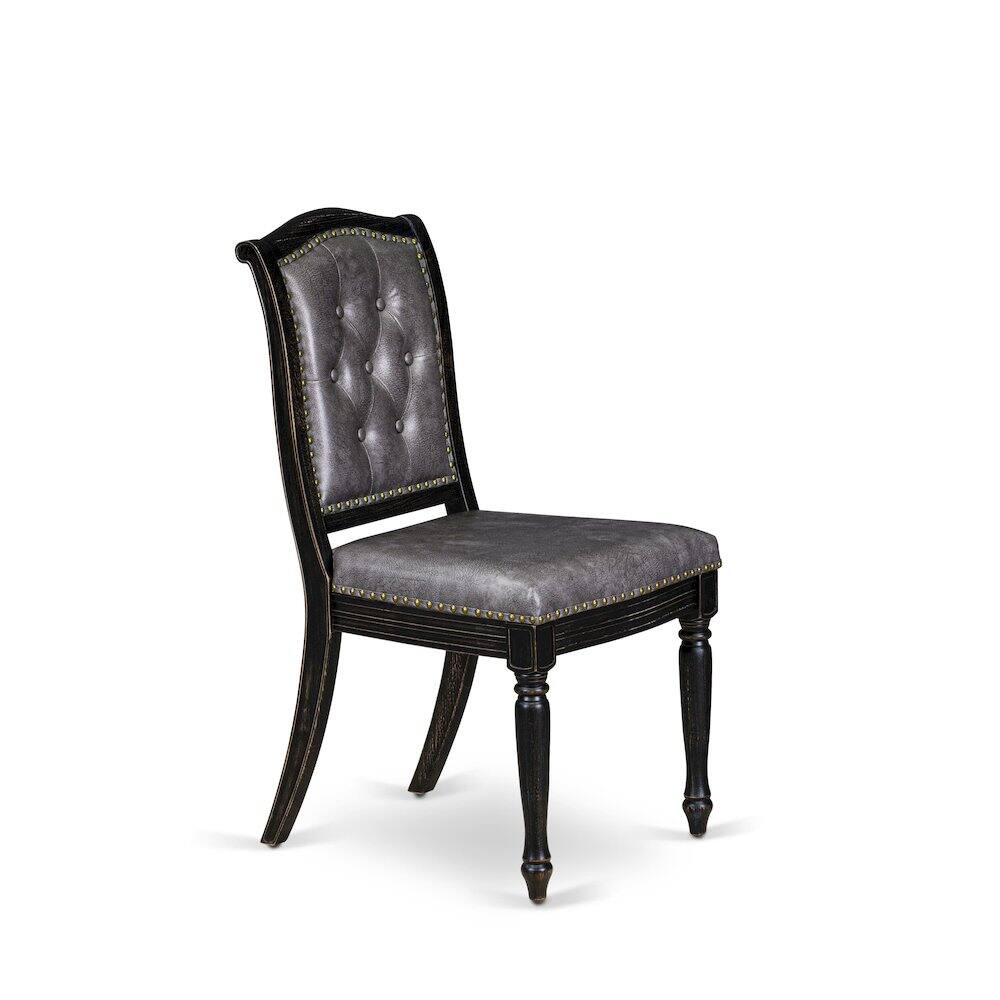 Alt View 3. East West Furniture - Parson Kitchen Room Chairs Set of 2 - Grey.