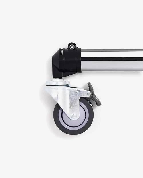 Angle. Gibraltar Hardware - Workstation Caster with Braking System, 4-Pack, 3-inch Wheels for Mobile DJ Setup, Fits 1.5" Tubing.