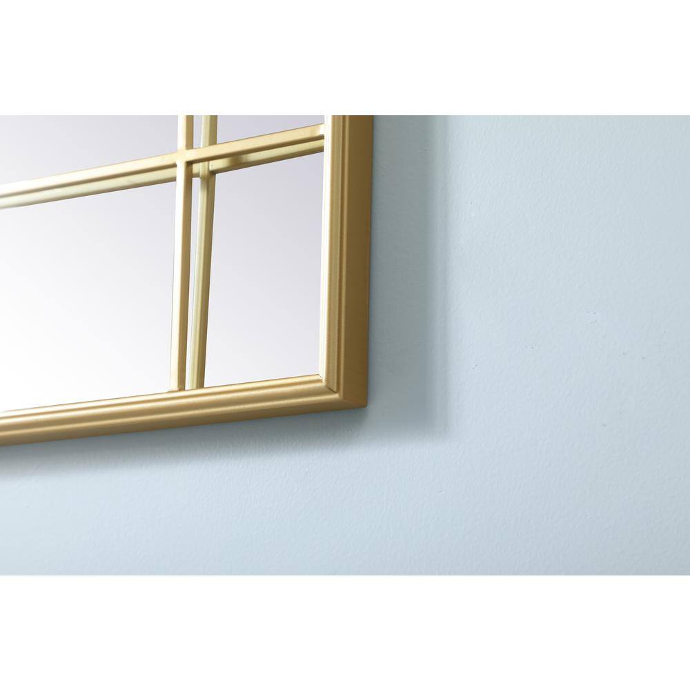 Alt View 2. Elegant Decor - French Panel Wall Mirror 30x40 Inch In Brass - Brass.