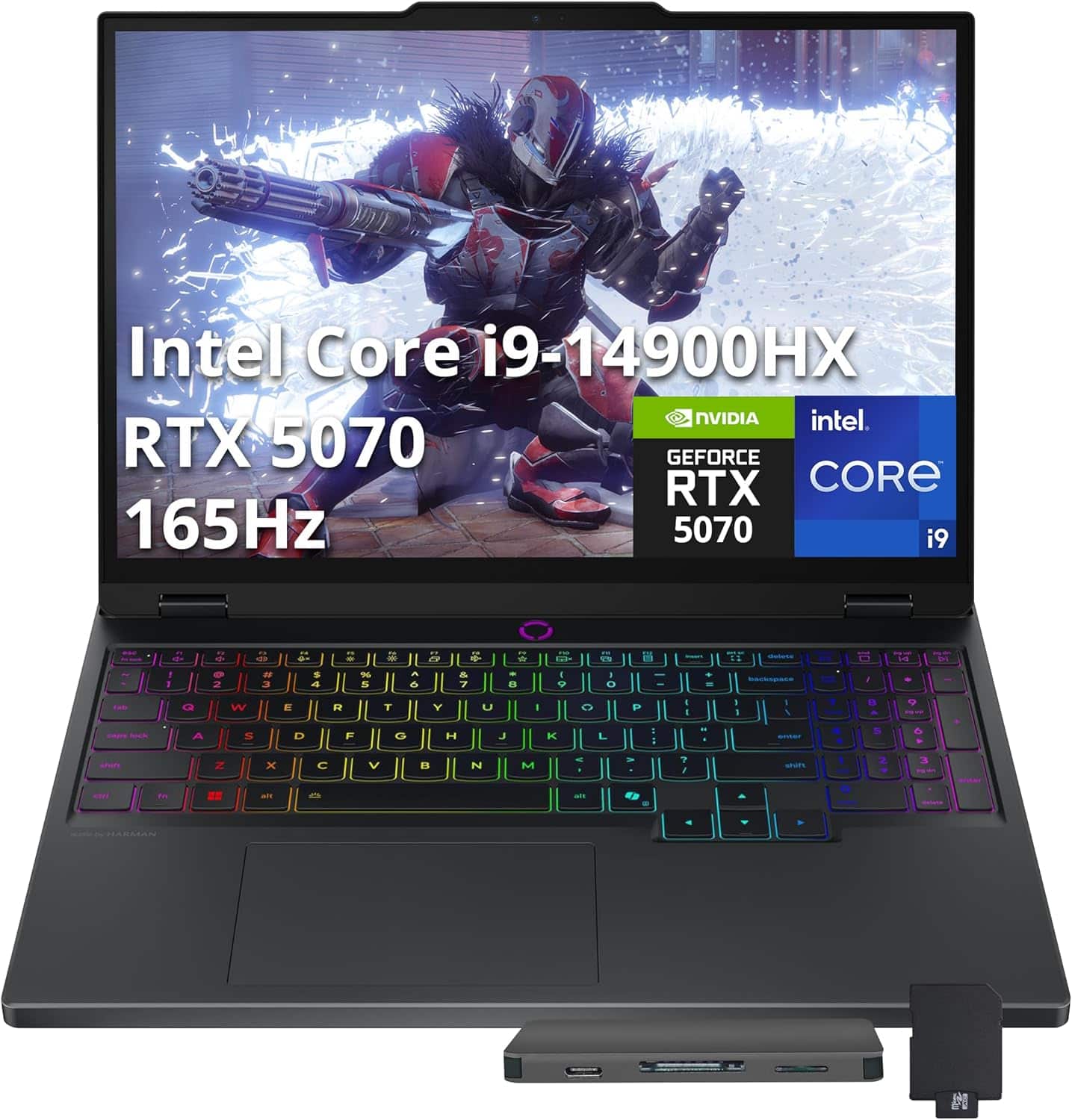 Lenovo - Legion 5 15.1" WQXGA Gaming Laptop,Intel i9-14900HX,RTX 5070,32GB DDR5,2TB SSD+1TB Dock Station,Win 11 - Black