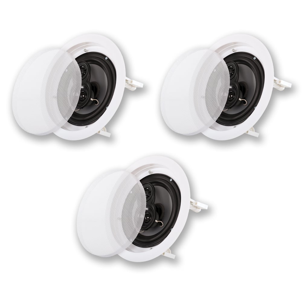 Acoustic Audio by Goldwood - CS-IC63 in Ceiling 6.5" Home Theater 3 Piece Speaker Set 3 Way CS-IC63-3S - Paintable White