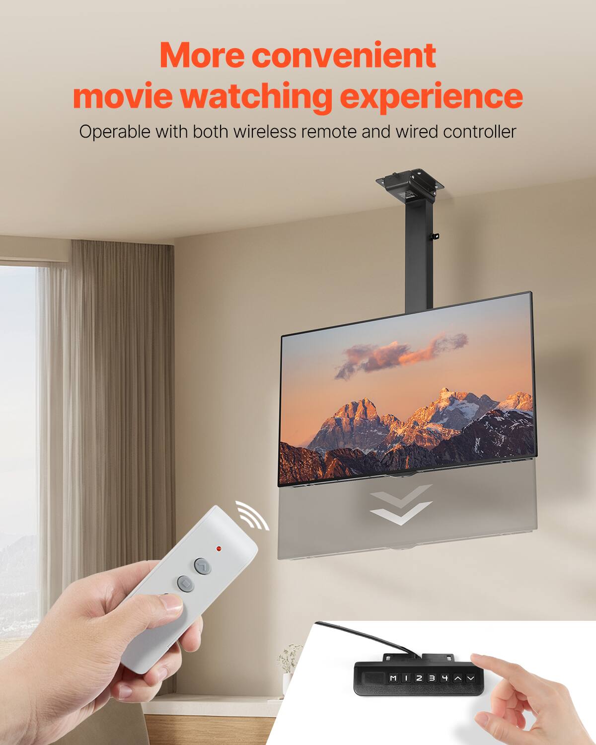 More convenient movie watching experience  
Operable with both wireless remote and wired controller