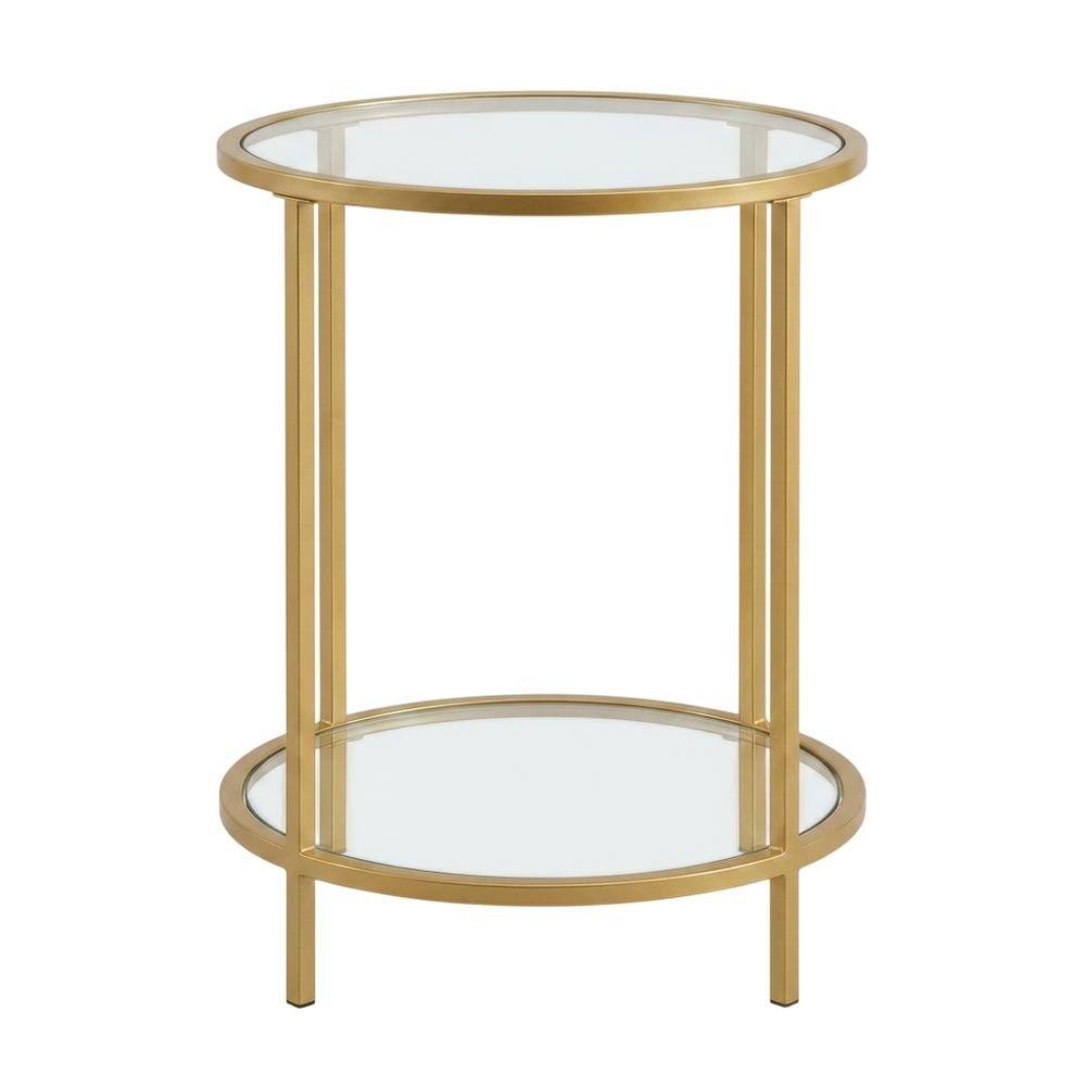 FurniFact Round Two Tier End Table with Modern Design and Sturdy Frame ...
