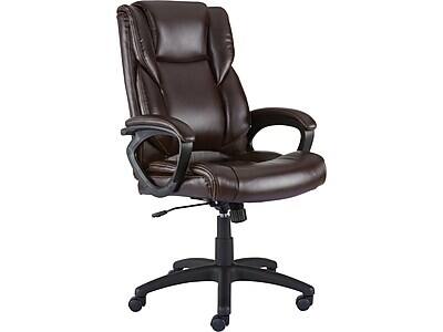 Alt View 1. Staples - Staples Kelburne Luxura Ergonomic Faux Leather Swivel Executive Chair, Brown (58227-CC) - Brown.