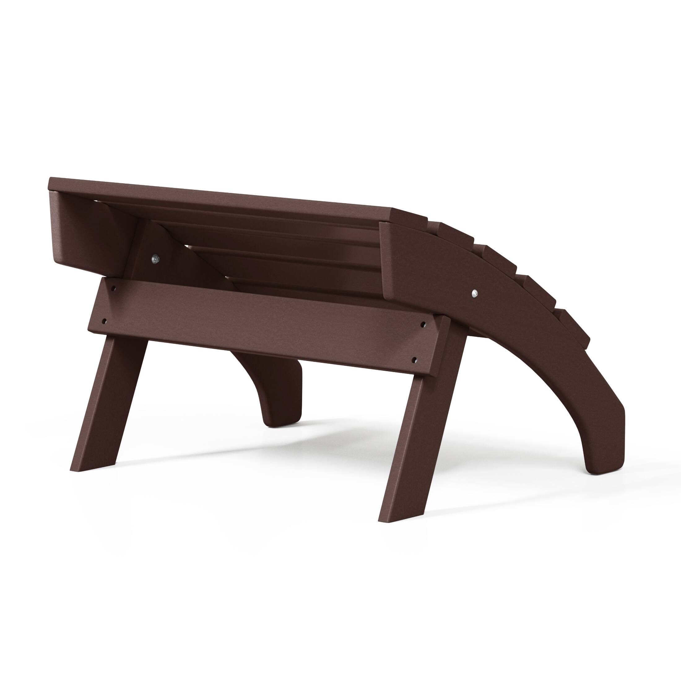 Alt View 1. WestinTrends - WestinTrends Dylan Outdoor Patio HDPE Adirondack Ottoman Footrest - Dark Brown.