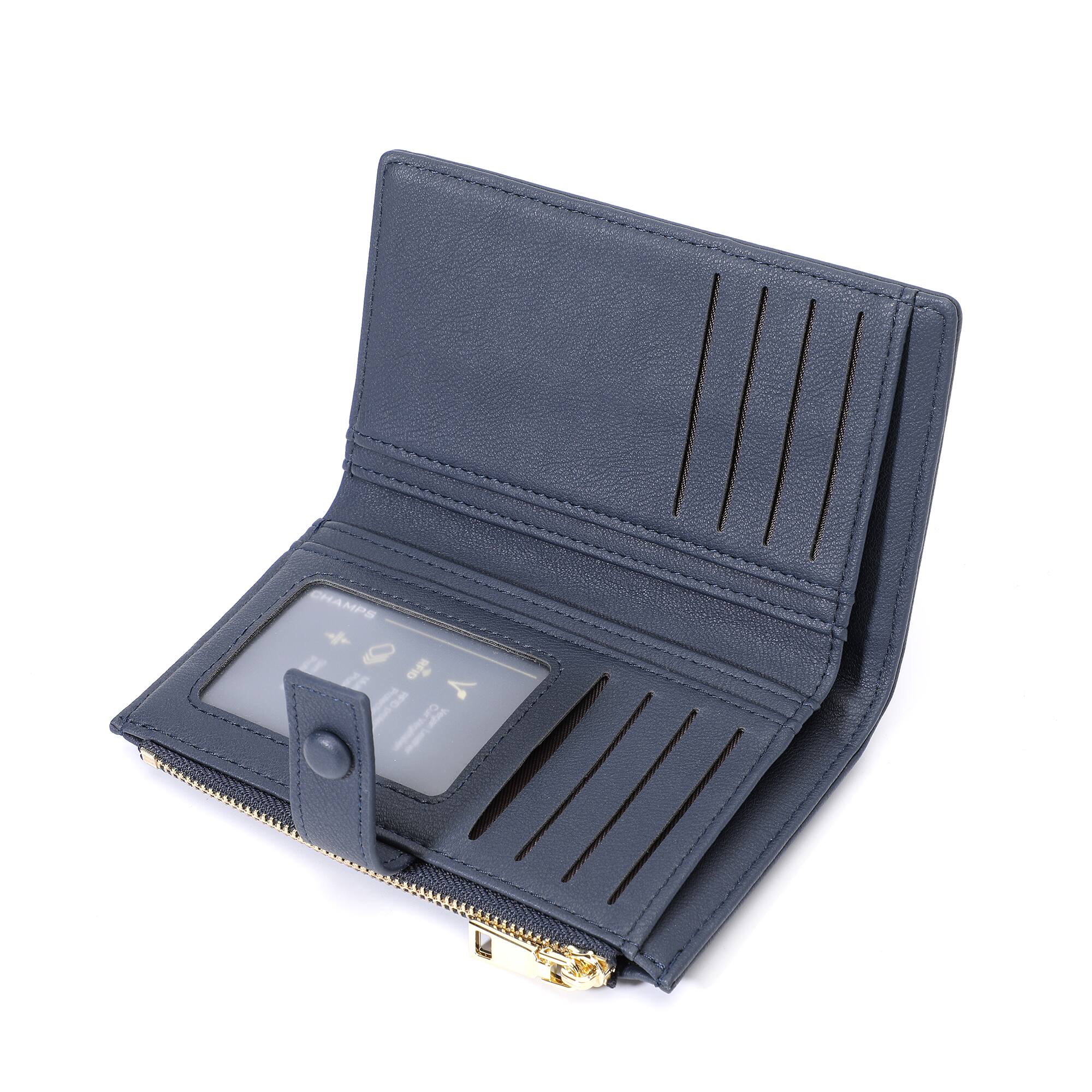 Back. Champs - Iconic Collection Slim Wallet - Navy.