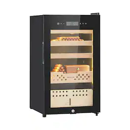 VEVOR - Electric Humidor, 70L, 400 Counts Electric Cigar Humidor Cabinet , Constant Humidity & Temperature Control,4 Layers - Black