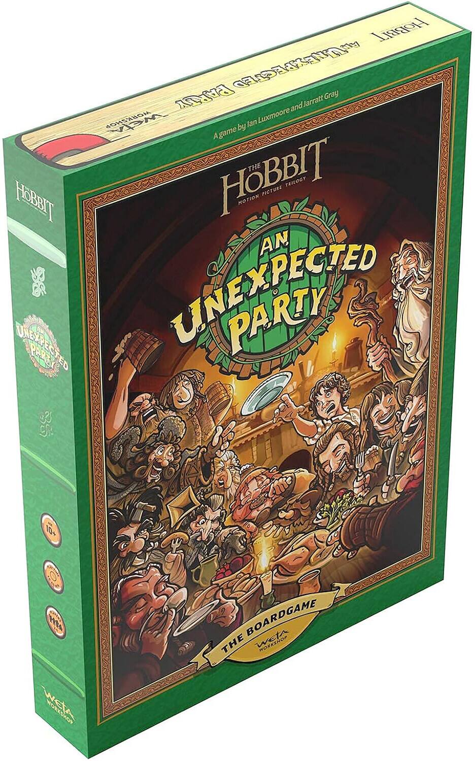 The Hobbit: An Unexpected Party  
A game by Ian Luxmoore and Jarratt Gray  
The Hobbit Motion Picture Trilogy  
The Board Game  
Weta Workshop  
10+