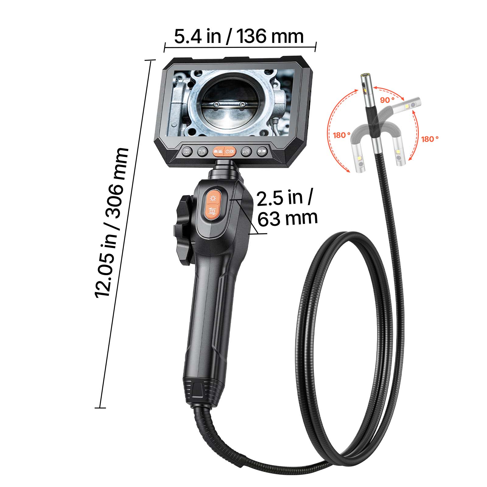 5.4 in / 136 mm  
90°  
12.05 in / 306 mm  
2.5 in / 63 mm