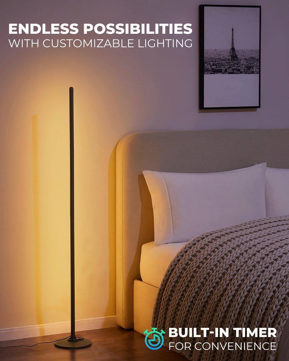 ENDLESS POSSIBILITIES  
WITH CUSTOMIZABLE LIGHTING  

BUILT-IN TIMER  
FOR CONVENIENCE