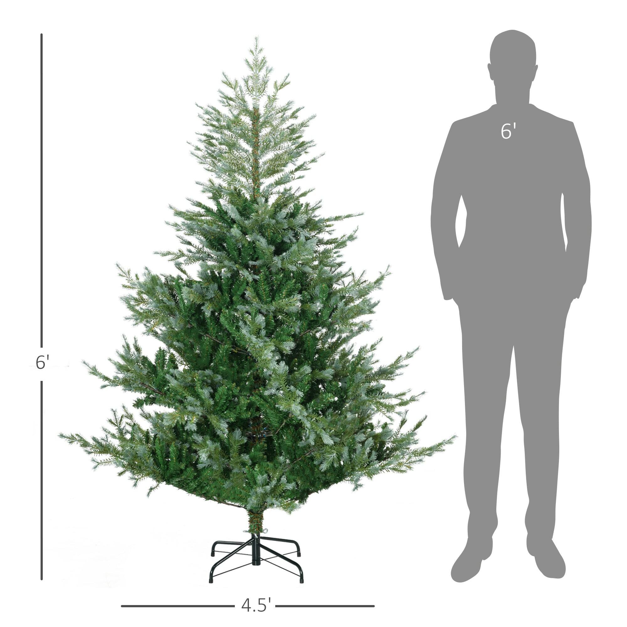 Left. BreeBe - 6ft Artificial Christmas Tree Holiday DÃ©cor with 795 Branches - Green.
