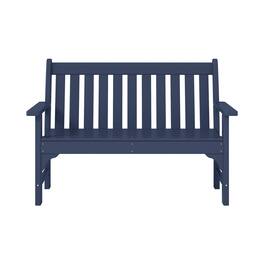 WestinTrends - Malibu Outdoor 2-Person All-Weather HDPE Front Porch Garden Bench - Navy Blue