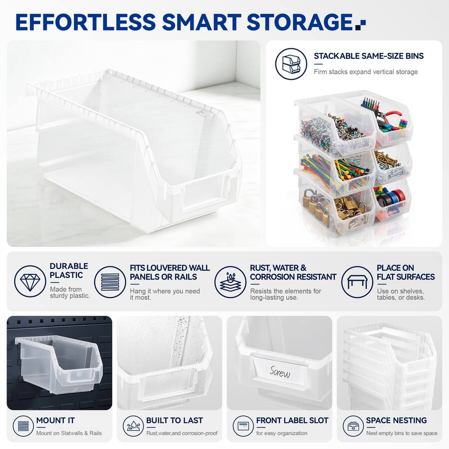 Sorbus Extra Small Open Front Stackable Garage Storage Bin – Heavy Duty ...