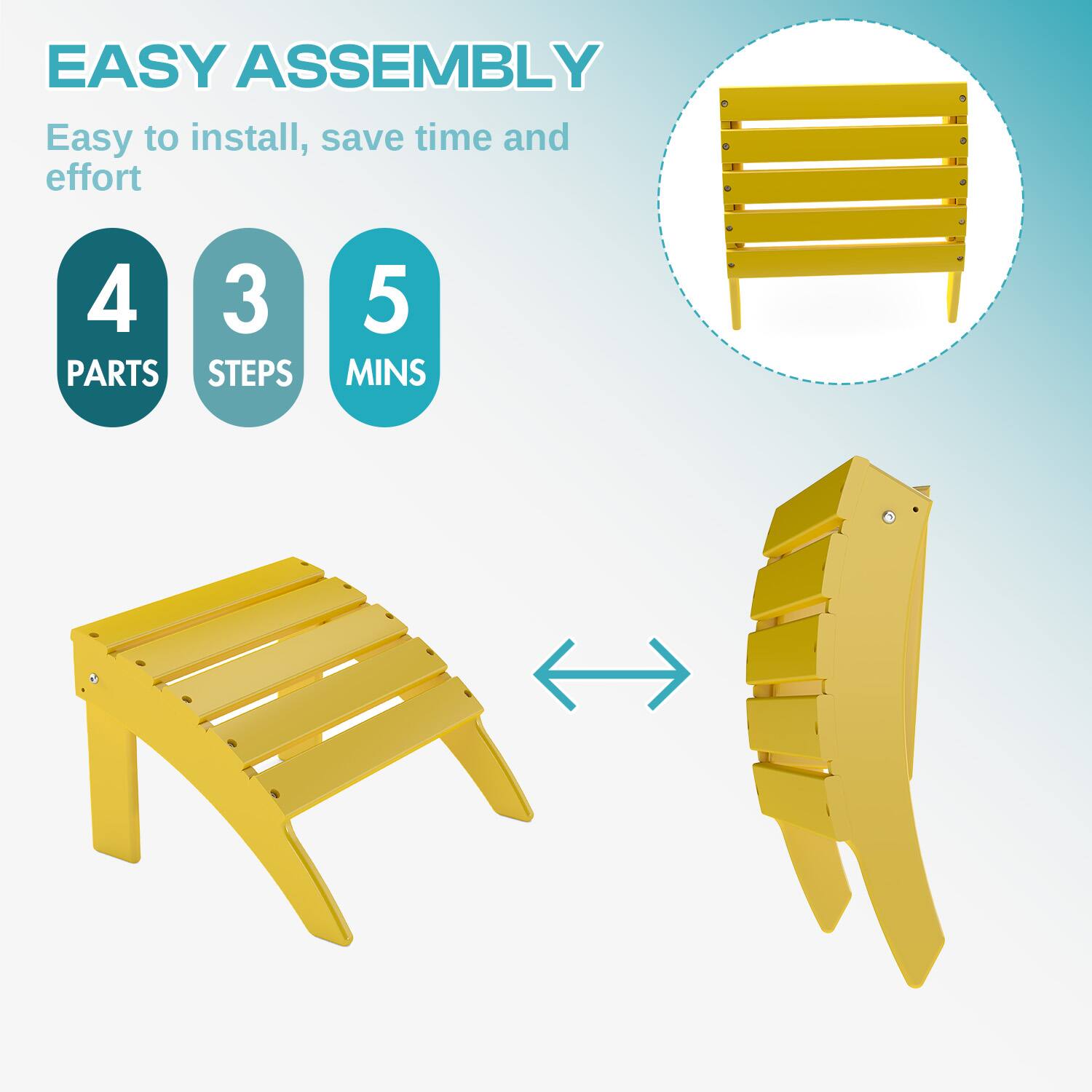 EASY ASSEMBLY  
Easy to install, save time and effort  

4 PARTS  
3 STEPS  
5 MINS