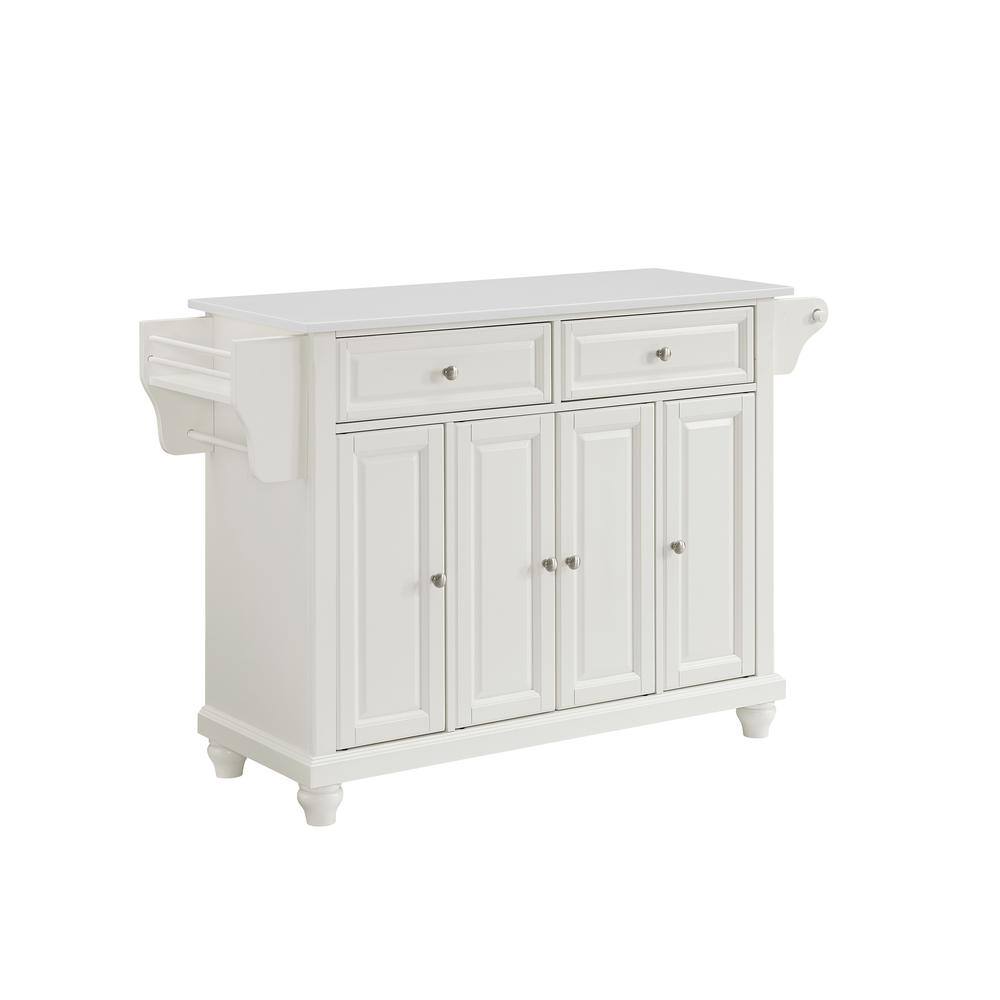 Alt View 3. Crosley Furniture - Cambridge Stone Top Full Size Kitchen Island/Cart - White.