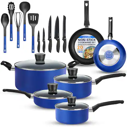 serentlife NON-STICK COOKWARE SET BASIC KITCHENWARE 20 PIECES