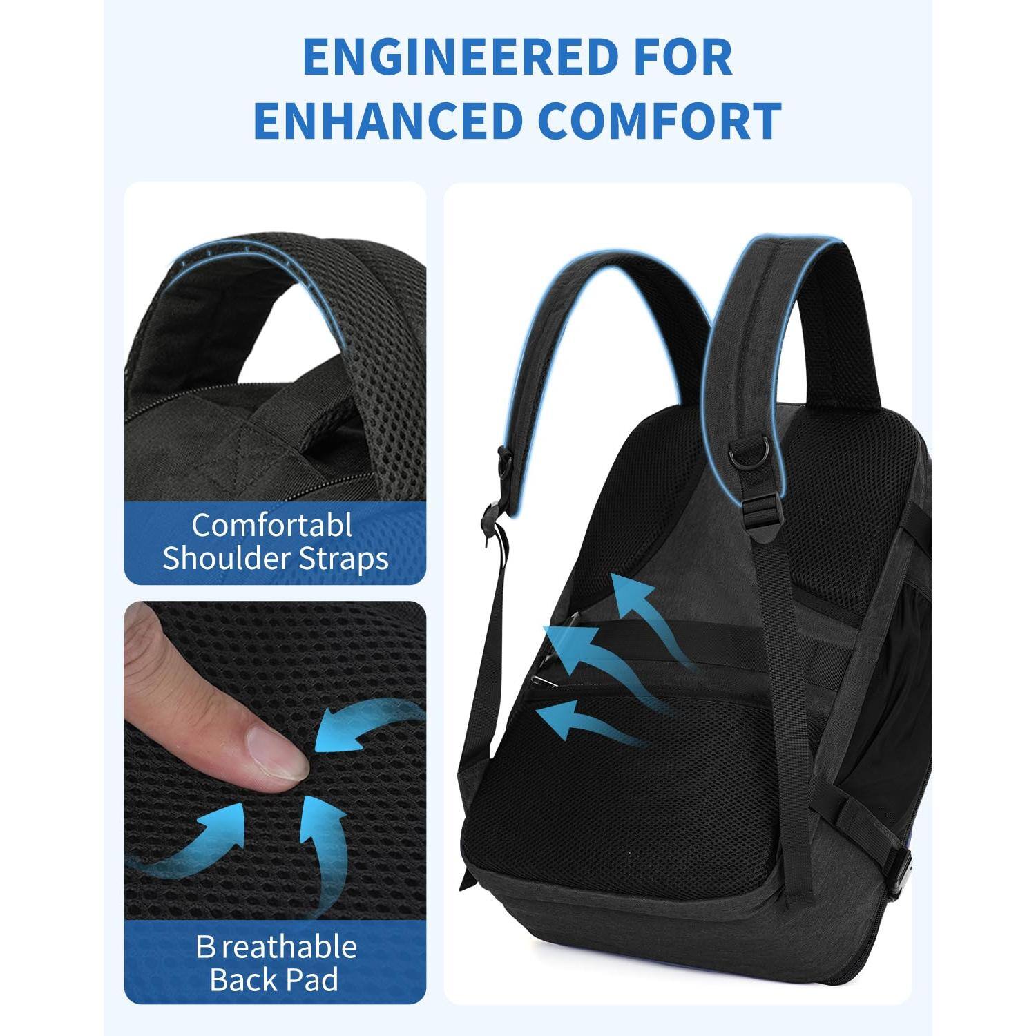 Alt View 3. Pacoar Cade - Travel Backpack For Spirit Airlines Personal Item Bag 18x14x8 With Wet Pocket  17 Inch Laptop Men Women(black) - Navy Blue.