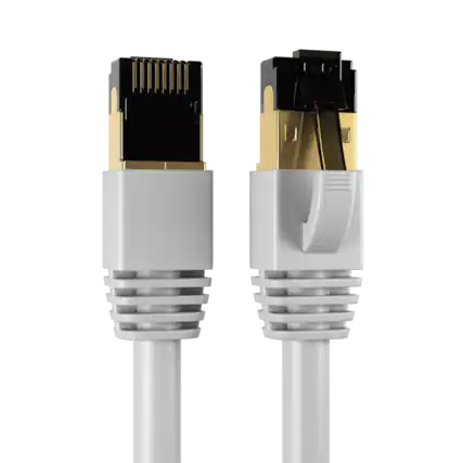 Front. Cables Direct Online - Cat8 Ethernet Cable 2FT, 40Gbps High-Speed RJ45 Shielded Copper Cord for Router, PC & Gaming - Gray.