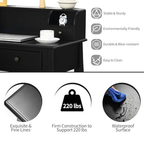 Stable & Sturdy  
Environmentally-Friendly  
Durable & Wear-resistant  
Easy to Clean  
220 lbs  
Exquisite & Fine Lines  
Firm Construction to Support 220 lbs  
Waterproof Surface