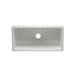 Alfi - 36 inch Reversible Smooth / Fluted Single Bowl Fireclay Farm Sink - White