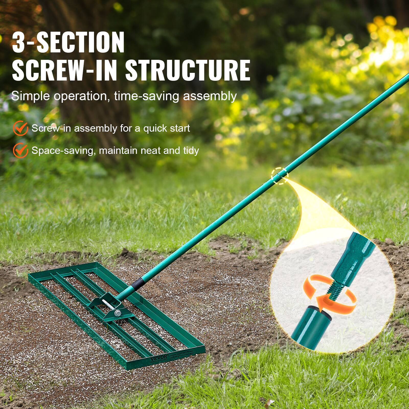 3-SECTION SCREW-IN STRUCTURE

Simple operation, time-saving assembly

- Screw-in assembly for a quick start
- Space-saving, maintain neat and tidy