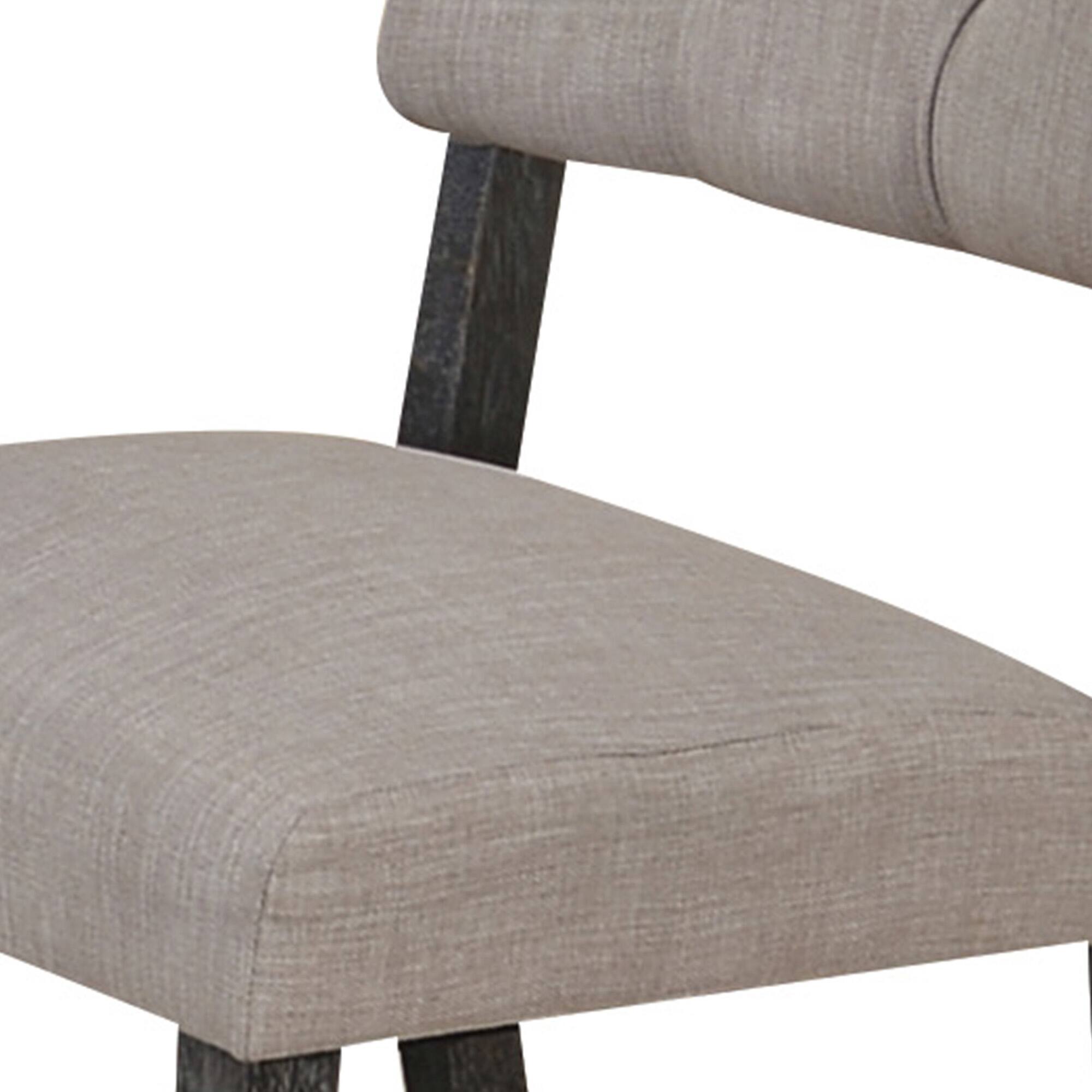 Alt View 1. Manhattan Lane - Wooden Side chair with Tufted Back, Set of 2 - Brown and Gray.