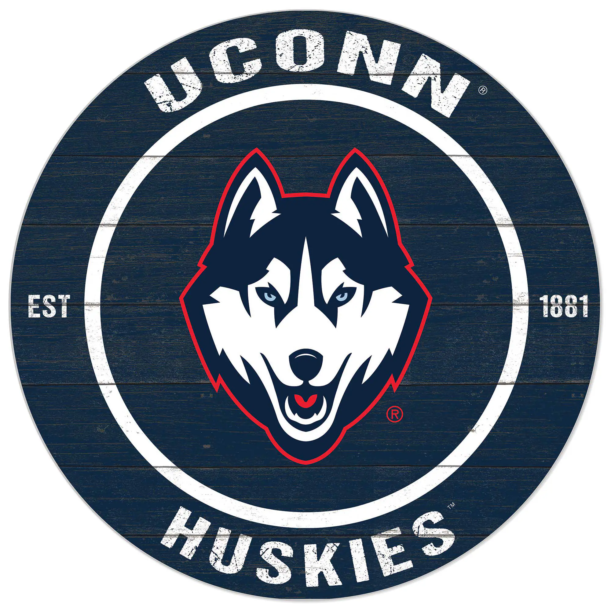 UConn Huskies 20'' x 20'' Indoor/Outdoor Circle Sign