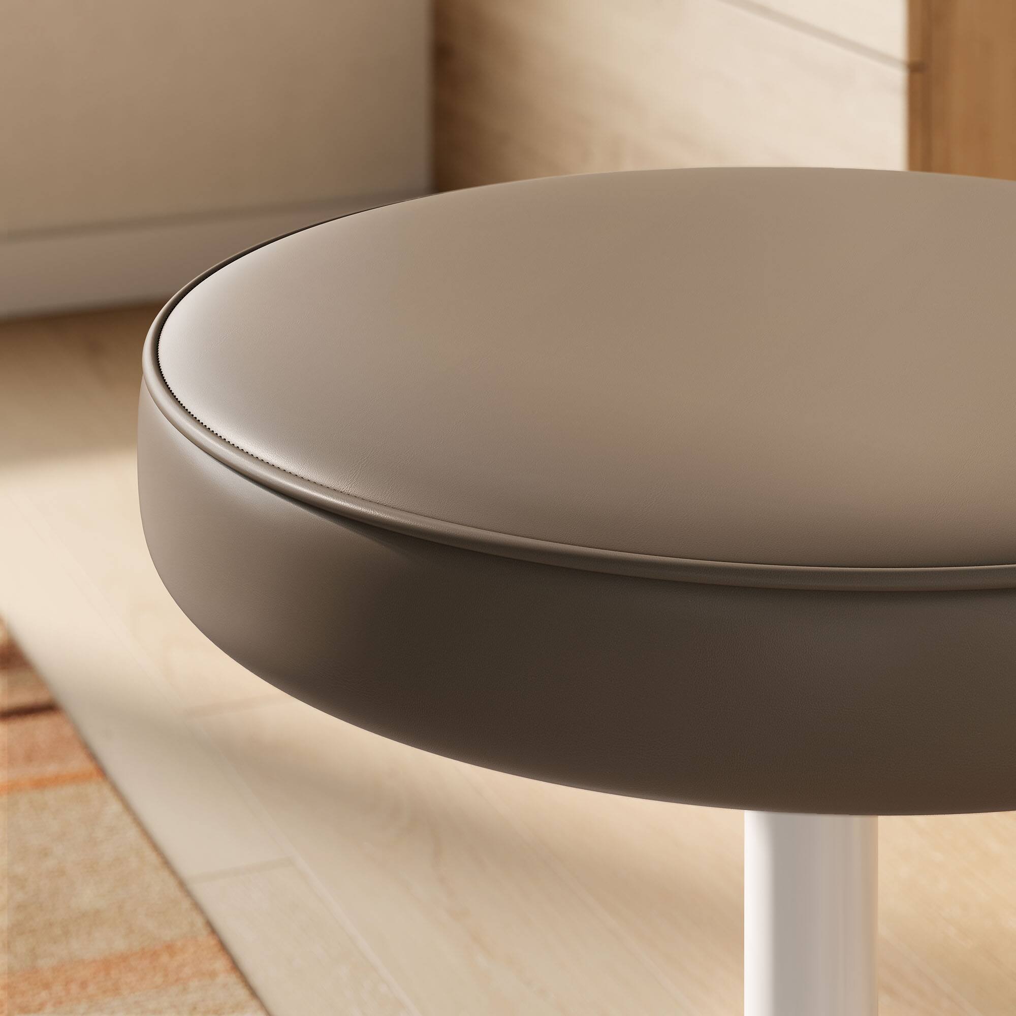 Alt View 3. Modway - Lippa Vegan Leather Round Stool - Brown.