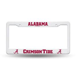 Rico Industries - Alabama Crimson Tide Raised Letter White Plastic License Plate Frame - Multi