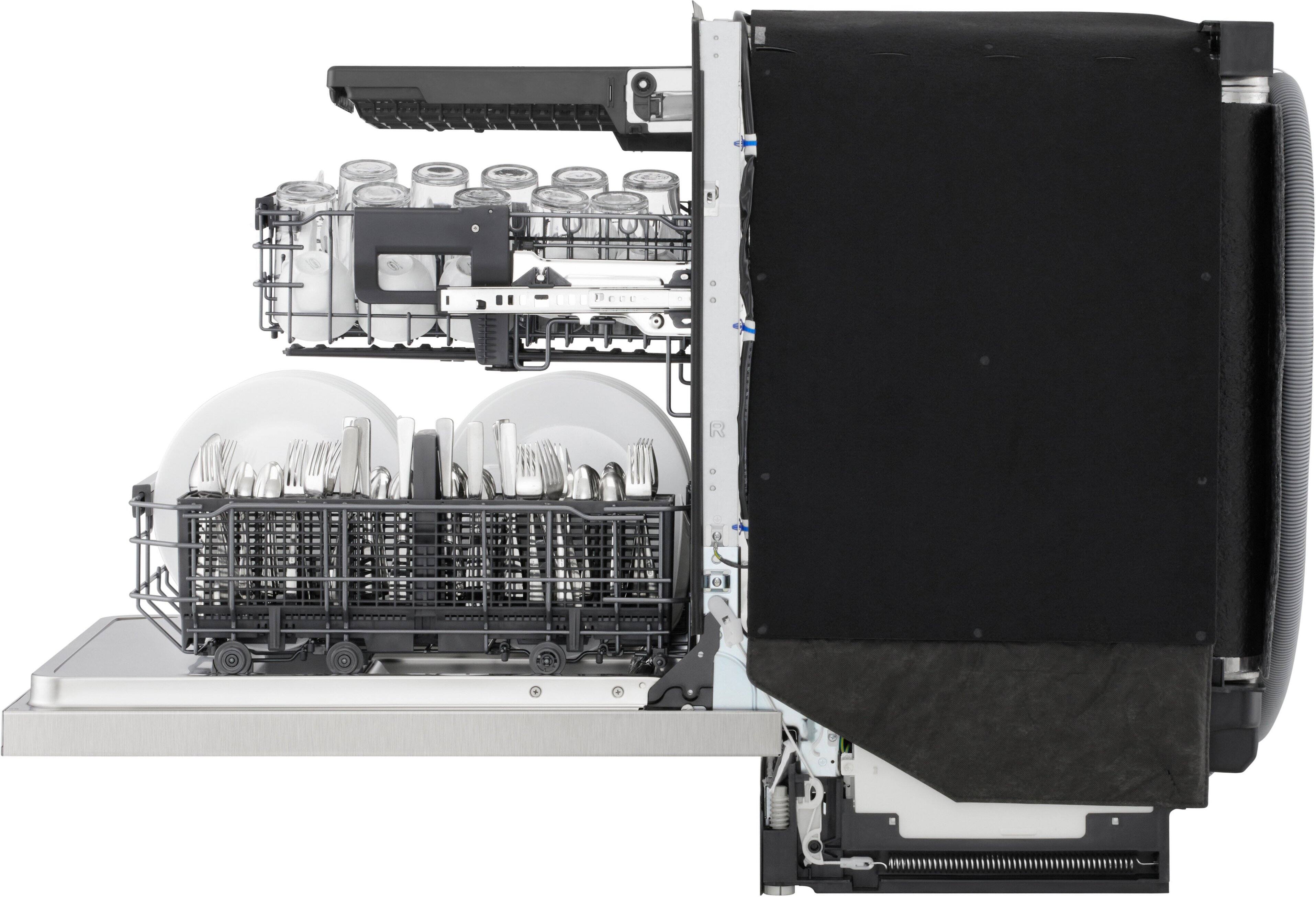 Alt View 24. LG - FlushFit 24" Top Control Smart Built-In Stainless Steel Tub Dishwasher with 3rd Rack, 1 Hour Wash & Dry Cycle and 42dBA - Stainless Steel.