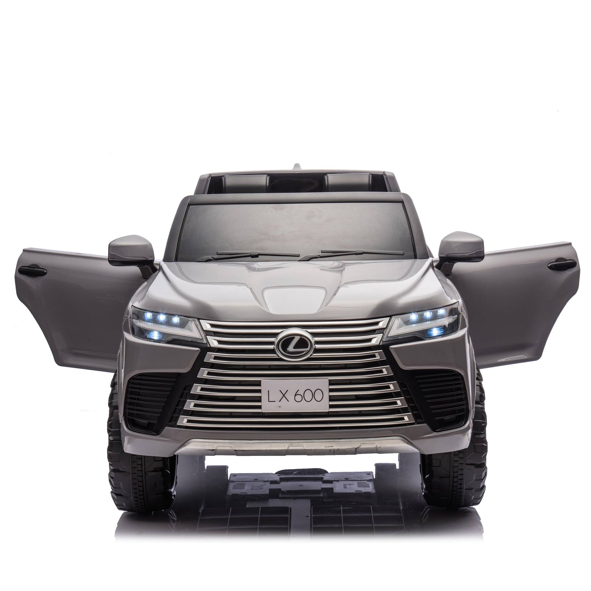 Alt View 9. BreeBe - Licensed LEXUS LX600 24V Kids Ride-On Car 2-Seater 2WD, Parents Control, Bluetooth, Music, Adjustable Speed - Gray.
