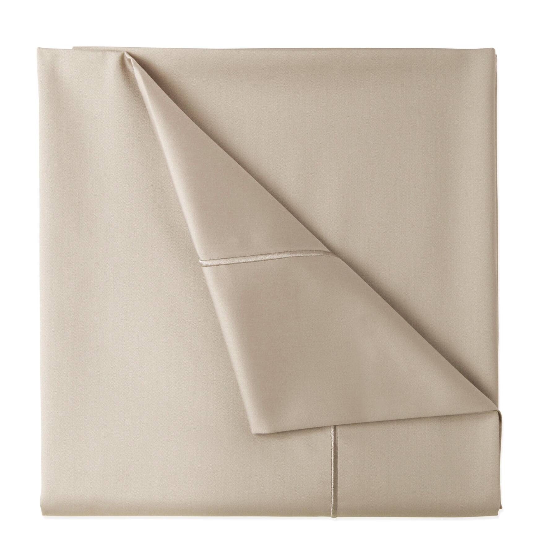 Left. Bibb Home - Bibb Home 1000TC Egyptian Cotton Rich 4-Piece Sheet Set - Taupe.