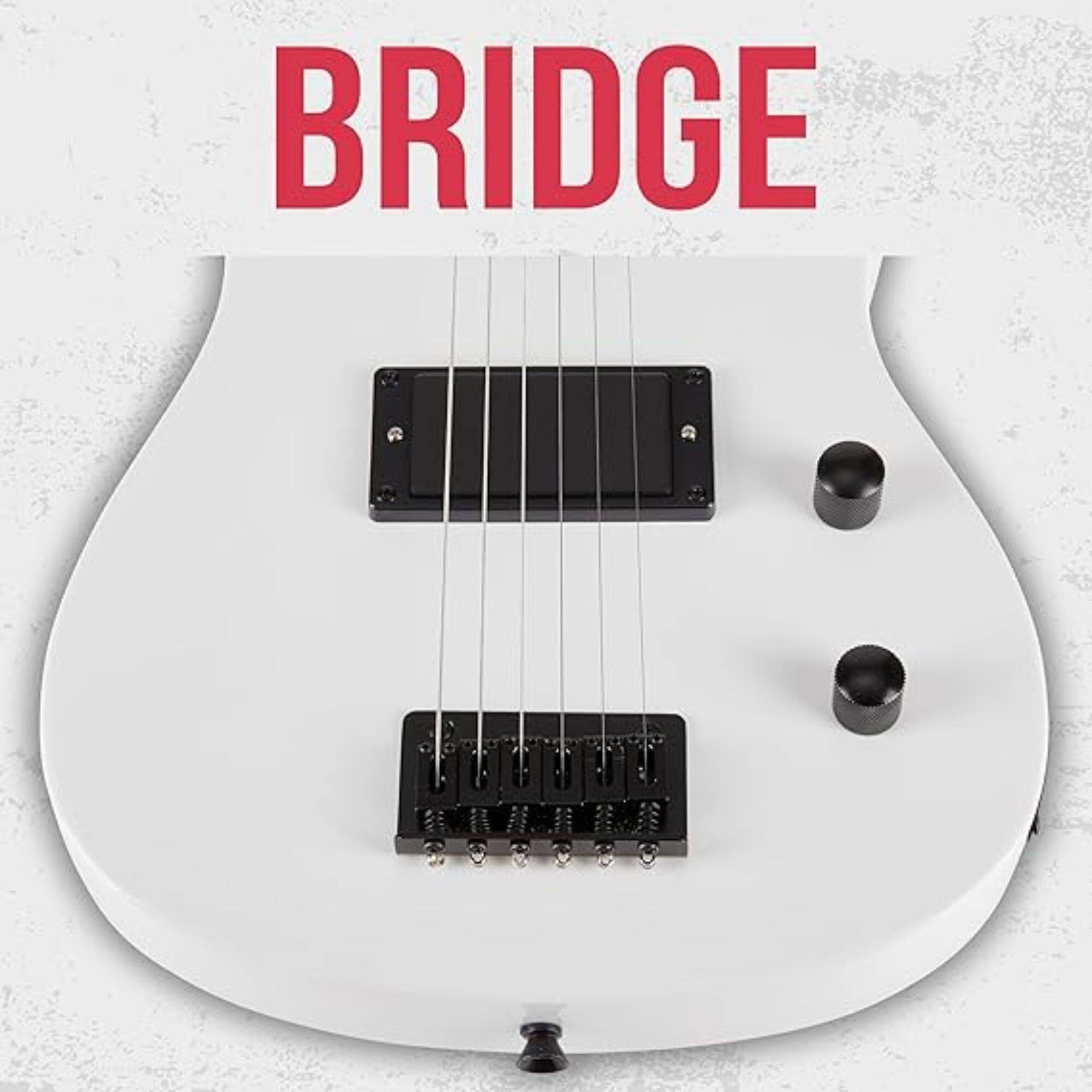 Alt View 2. Lyxpro - Electric Guitar Kit, 30” Electric Guitar with Amp & Electric Guitar Accessories - White.