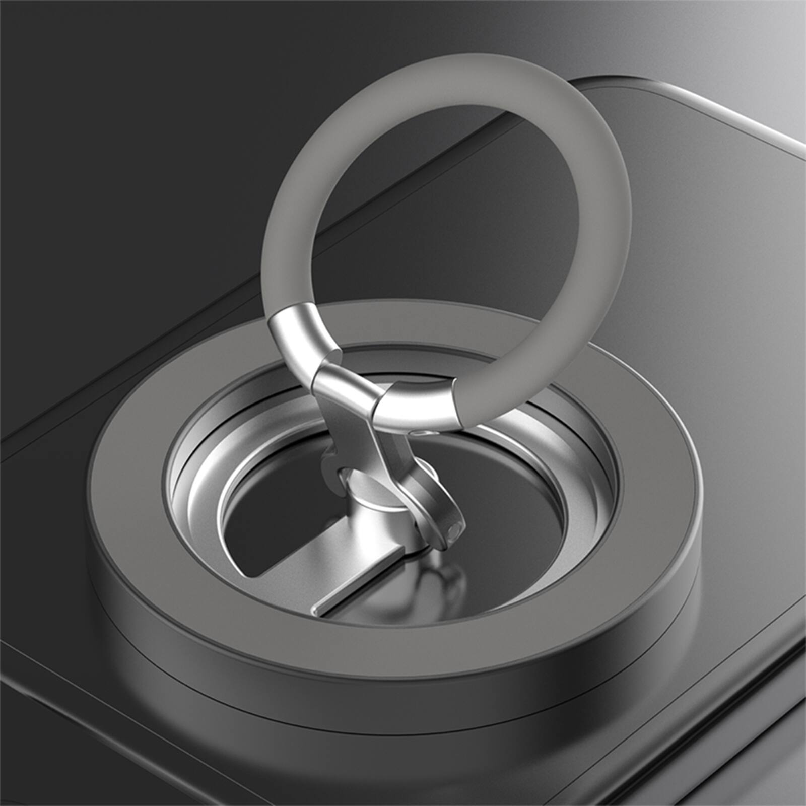 Alt View 9. UUCOVER - Magnetic Phone Ring Holder, Dual-Sided Magnets Kickstand Compatible with MagSafe, 360° Rotatable Metal Finger Grip Stand - Gray.