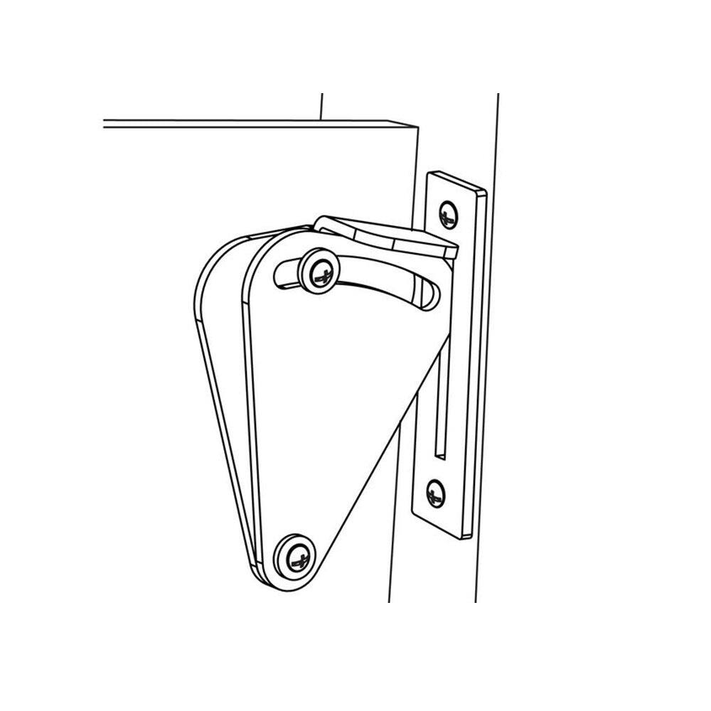 Alt View 3. Boyel Living - 3 in. Stainless Steel Fan-Shape Sliding Barn Door Lock Latch - Stainless Steel.