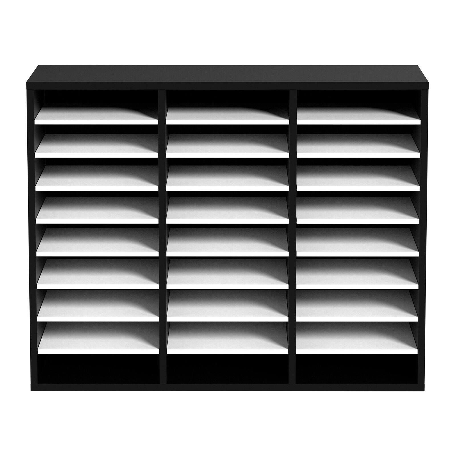 Alt View 10. Glintex - 27 Compartments Wood Literature Organizer with Adjustable Shelves for Office School Mailroom Document Storage.