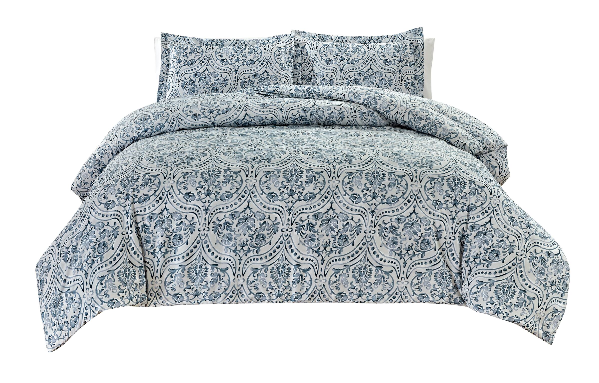 Left. Bibb Home - Bibb Home 4 pc Duvet & Down Alternative Comforter Set - Madison.