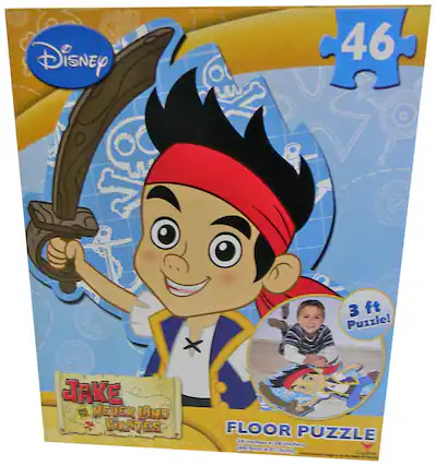 Disney
46 Piece Puzzle!
JAKE AND NEVER LAND THE PIRATES
FLOOR PUZZLE
24 inches x 36 inches (60.9cm x 91.4cm)
3 ft Puzzle!