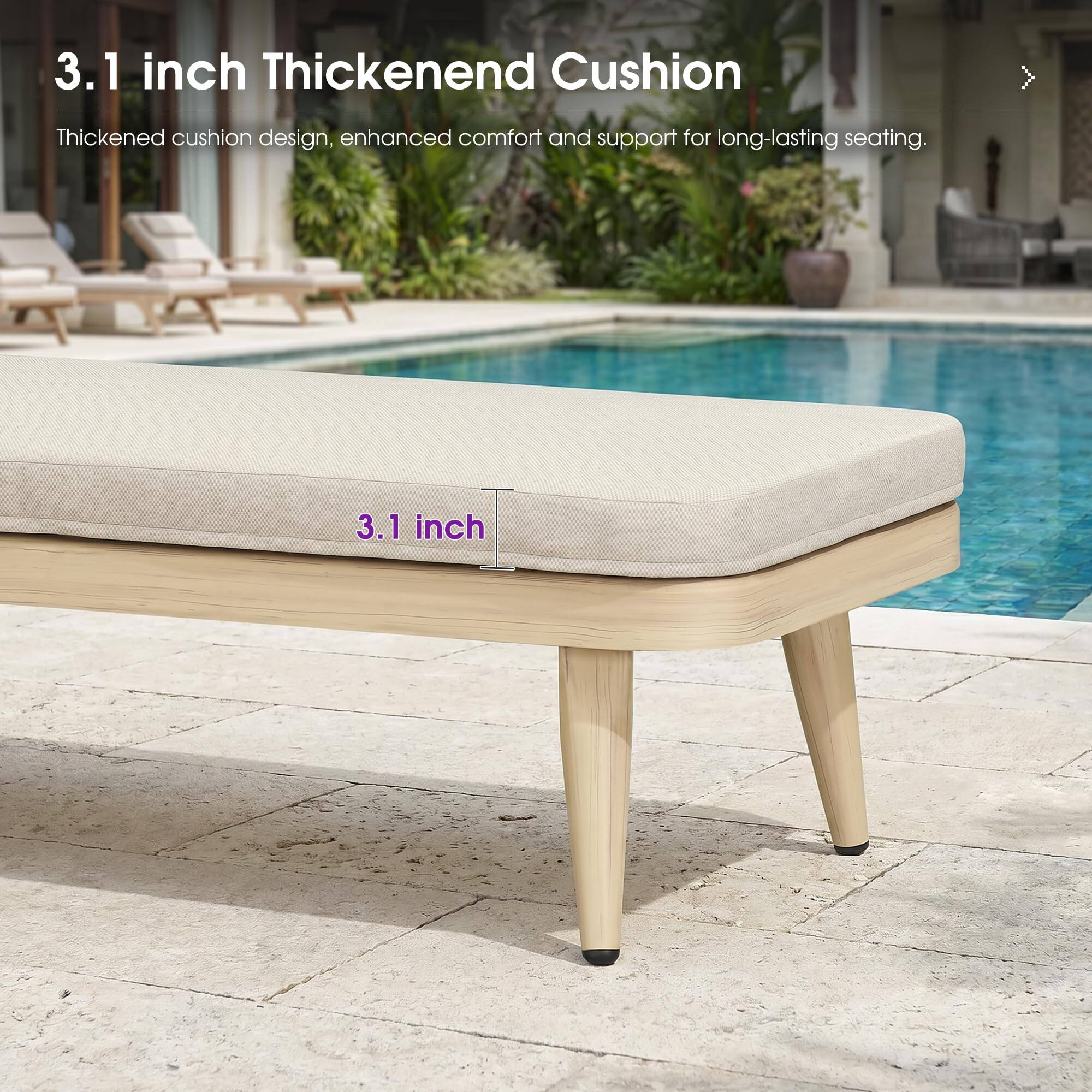 3.1 inch Thickened Cushion  
Thickened cushion design, enhanced comfort and support for long-lasting seating.