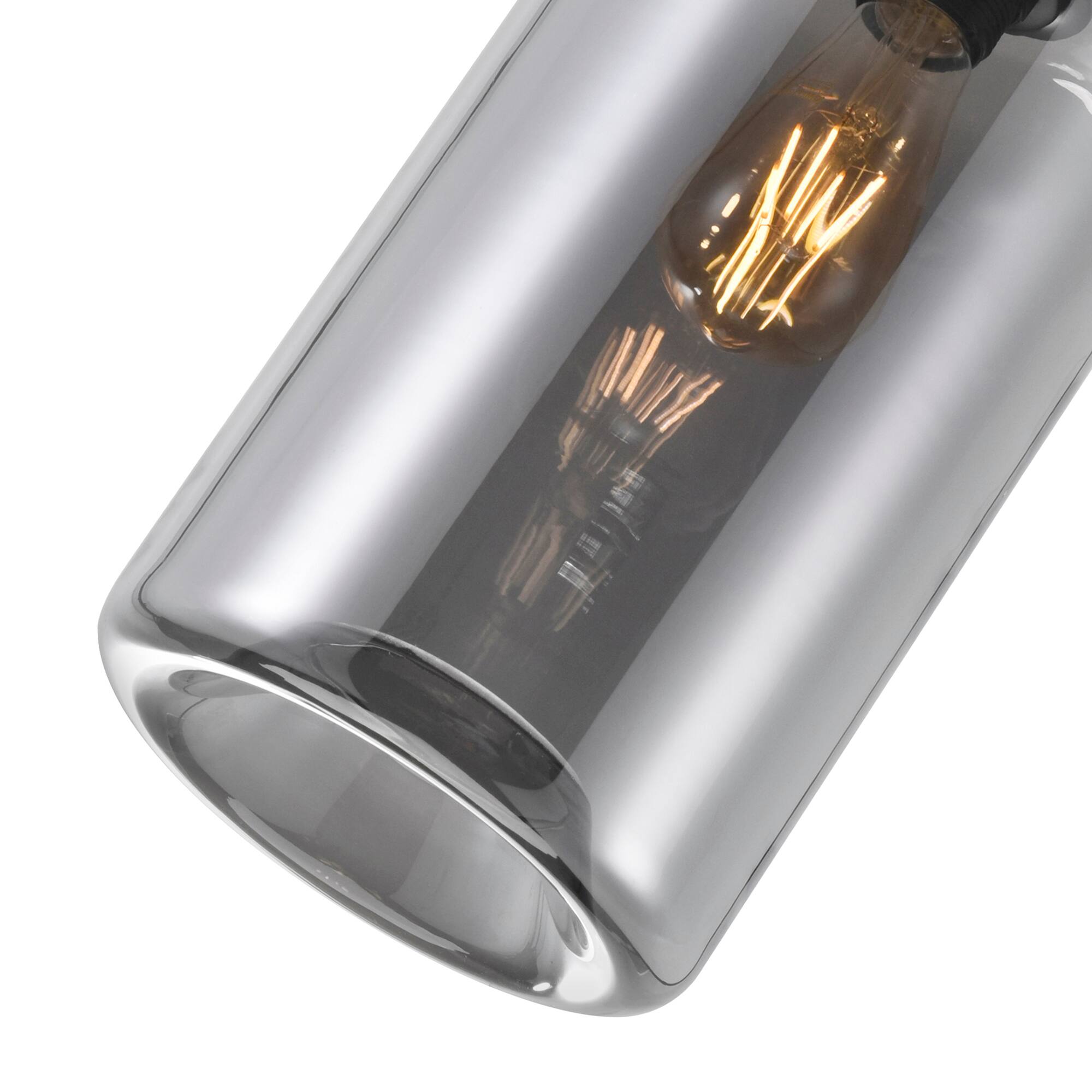 Back. CWI Lighting - Glass 1 Light Down Mini Pendant With Smoke Finish - Black.