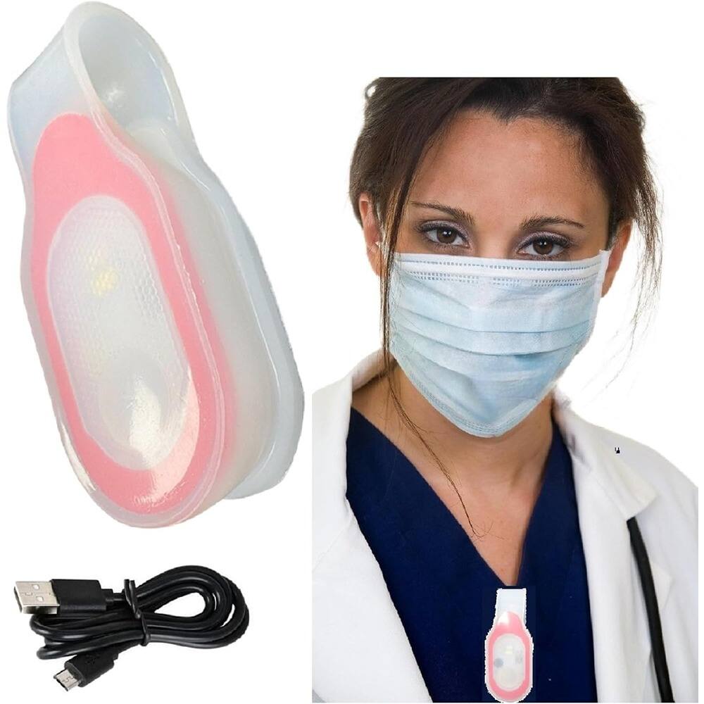 Front. Schertz - LED Clip-On Flashlight - Rechargeable & Hands-Free Night Light - Red.