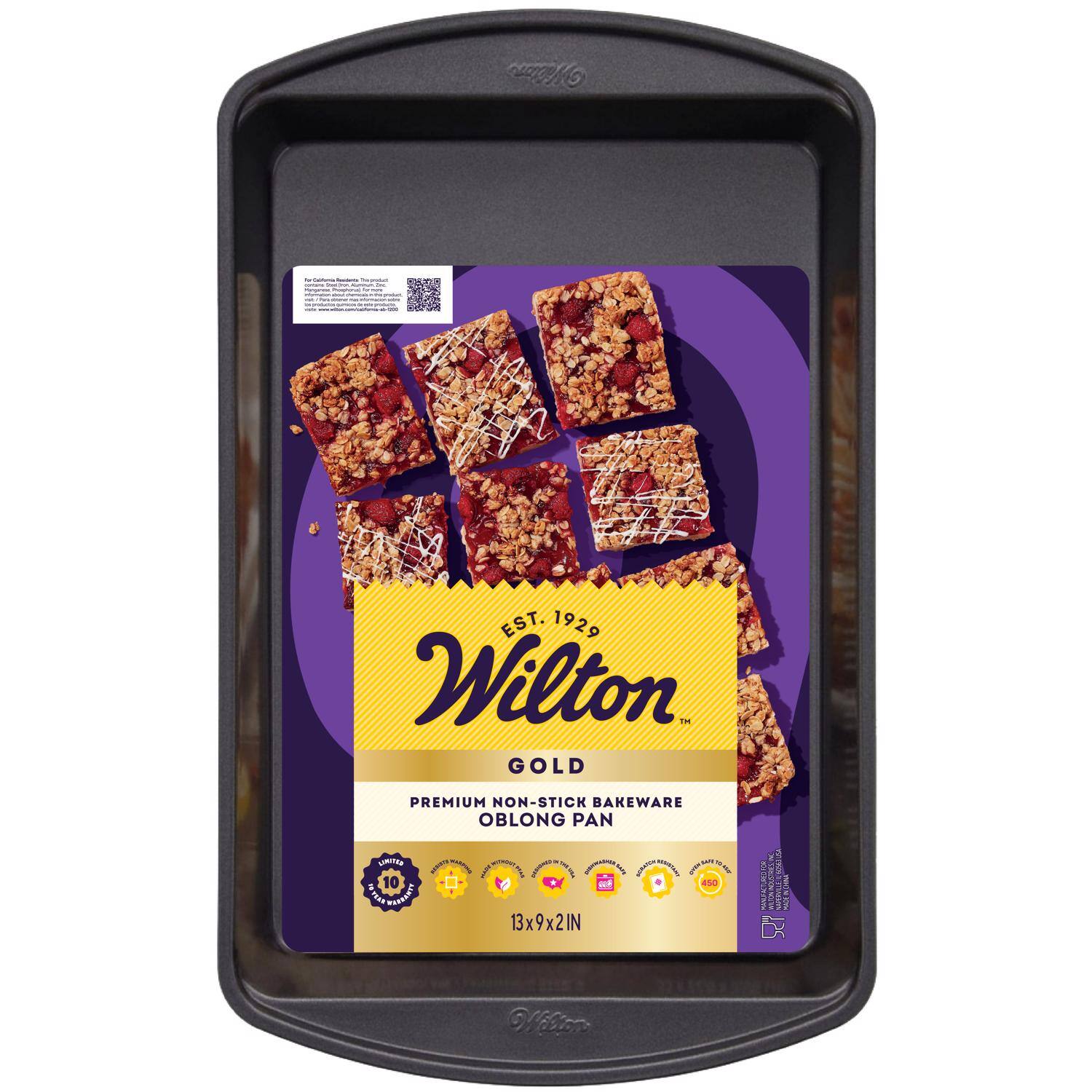 Wilton Gold 9 in. W X 13 in. L Oblong Cake Pan Black 1 pc - Best Buy
