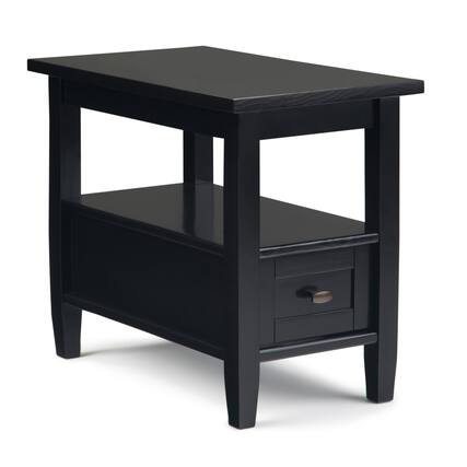 Front. Simpli Home - Warm Shaker Narrow Side Table - Black.