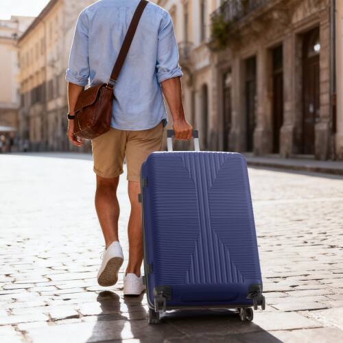 Alt View 9. Winado - 28" Hardshell Carry On Luggage with Spinner Wheels Lightweight PP Hardside Small Suitcase with Built-in Lock - Navy Blue.