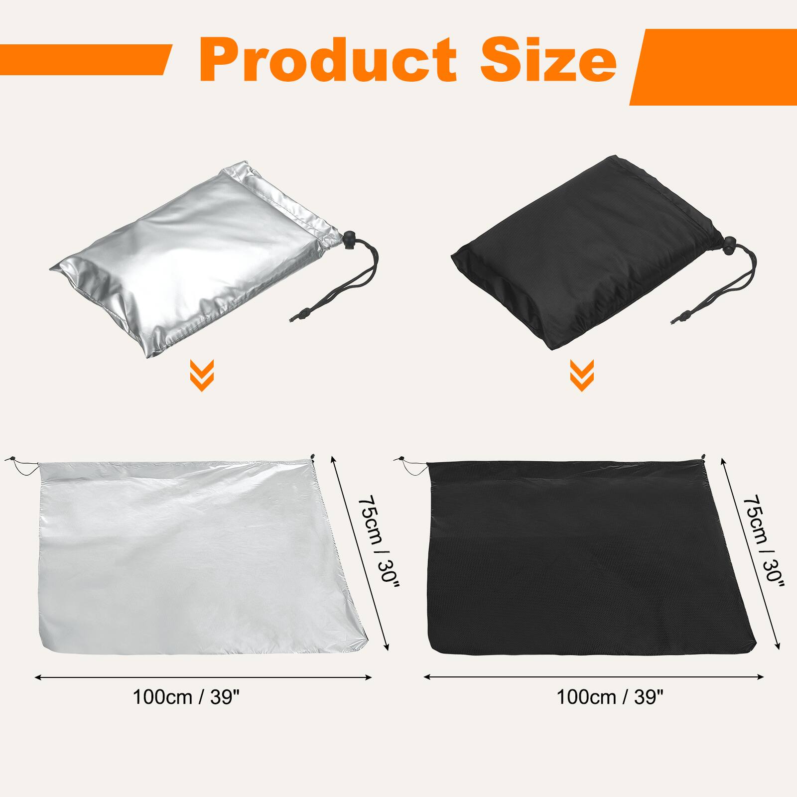 Product Size  
75cm / 30"  
100cm / 39"