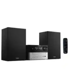 Front. Philips - Bluetooth Stereo System With CD Player, MP3, USB, Audio In, FM Radio, Bass Reflex, 18W, Remote (TAM320) - black.